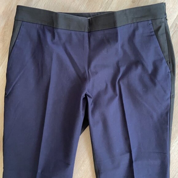 EILEEN FISHER Black Blue Slim Ankle Pants SIZE Large NWT $158 Organic Cotton - Picture 2 of 5